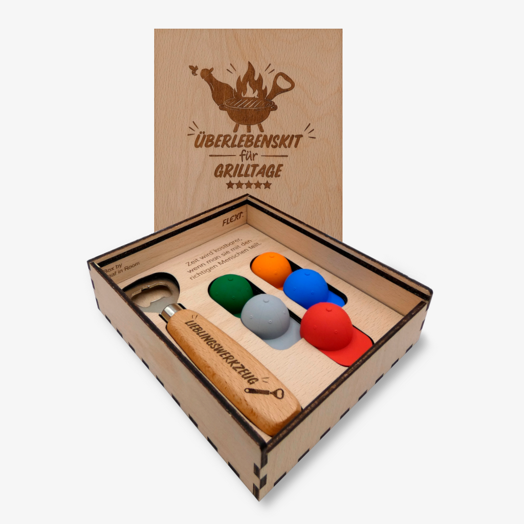 Holz Geschenkbox | 5er Bundle + Flaschenöffner