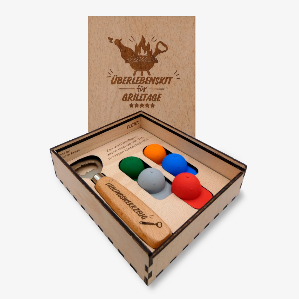 Holz Geschenkbox | 5er Bundle + Flaschenöffner